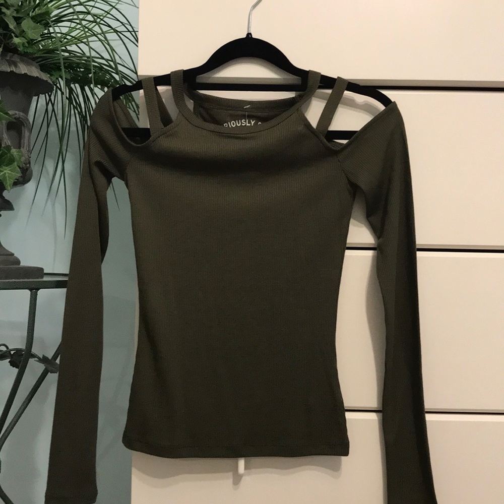 NWT Aeropostale XS Green Off The Shoulder Top